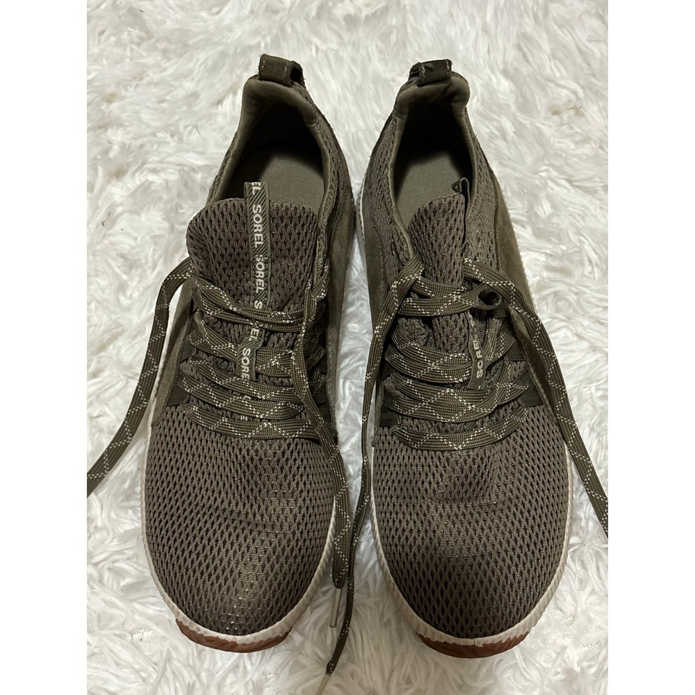 Sorel Women's Out N About Mesh Waterproof Green lace Up Sneakers Size 9.5 Preppy